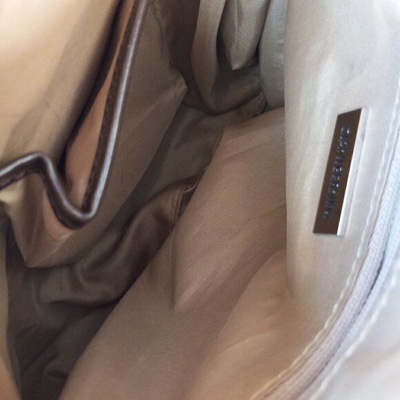 GIANI BERNINI    Shoulder Bag Top Zip  Olive with Brown Trim - Picture 6 of 11